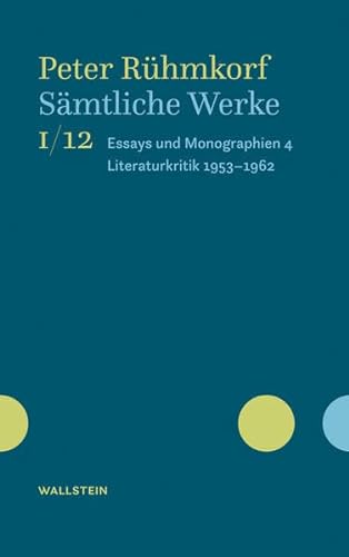 9783835352766: Smtliche Werke: Essays und Monographien 4. Literaturkritik (1953-1962): I/12