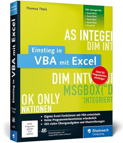 9783836220262: Einstieg in VBA mit Excel: Fr Microsoft Excel 2002 bis 2013