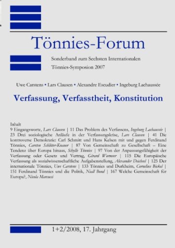Verfassung, Verfasstheit, Konstitution - Ferdinand-Tönnies-Gesellschaft e.V.