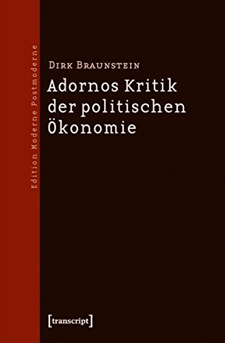Adornos Kritik der politischen Ökonomie. - Braunstein, Dirk