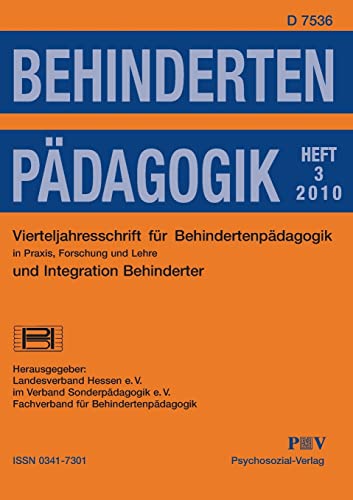 9783837980257: Behindertenpdagogik - Vierteljahresschrift fr Behindertenpdagogik und Integration Behinderter in Praxis, Forschung und Lehre