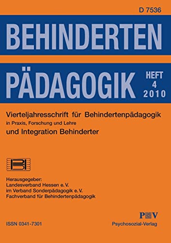 9783837980264: Behindertenpdagogik - Vierteljahresschrift fr Behindertenpdagogik und Integration Behinderter in Praxis, Forschung und Lehre