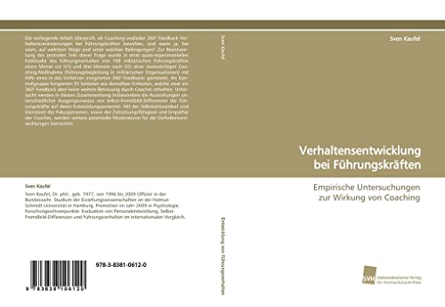 Beispielbild fr Verhaltensentwicklung bei Fhrungskrften: Empirische Untersuchungen zur Wirkung von Coaching zum Verkauf von Goodbooks-Wien