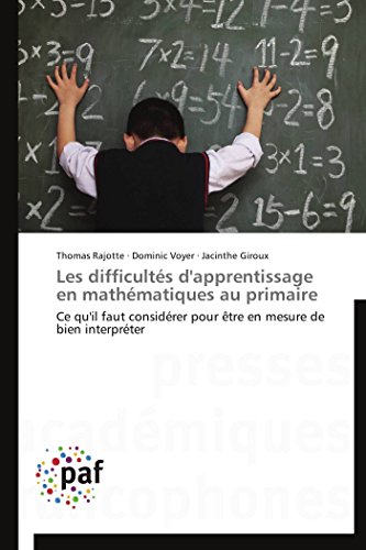 9783838148403: Les difficults d'apprentissage en mathmatiques au primaire