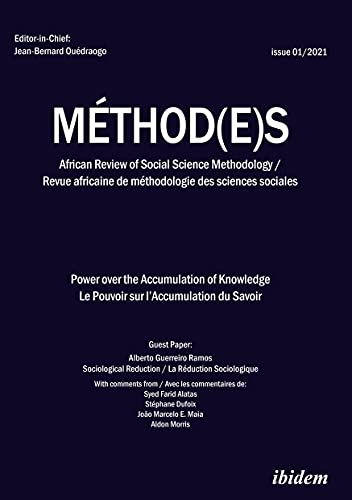 Beispielbild fr Method(e)s - African Review of Social Science Methodology. Revue africaine de methodologie des sciences sociales zum Verkauf von PBShop.store US
