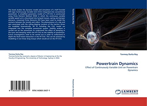 Stock image for Powertrain Dynamics: Effect Of Continuously Variable Unit On Powertrain Dynamics for sale by Revaluation Books