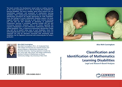 Stock image for Classification and Identification of Mathematics Learning Disabilities: Legal and Research-Based Analyses for sale by HPB-Red