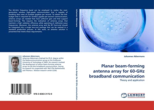 9783838331720: Planar beam-forming antenna array for 60-GHz broadband communication: Theory and application