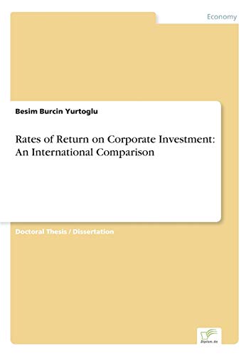 Stock image for Rates of Return on Corporate Investment An International Comparison for sale by PBShop.store US