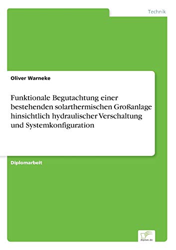 Beispielbild fr Funktionale Begutachtung einer bestehenden solarthermischen Gro�anlage hinsichtlich hydraulischer Verschaltung und Systemkonfiguration zum Verkauf von Chiron Media