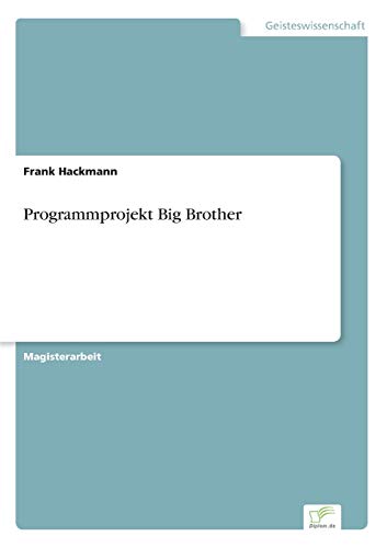 Stock image for Programmprojekt Big Brother for sale by Chiron Media