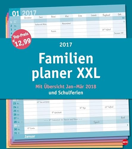 9783840143823: Familienplaner XXL Basic 2017