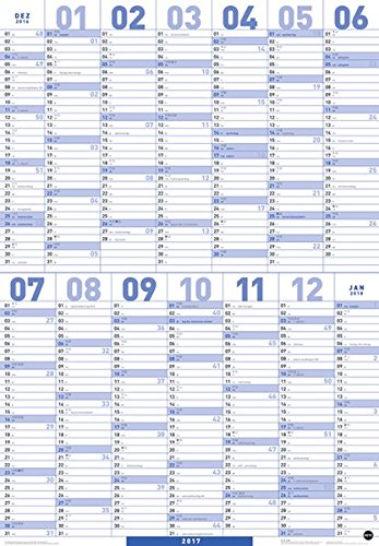 9783840145131: Mega-Posterplaner, blau - Kalender 2017
