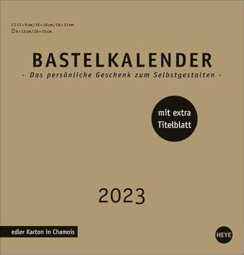 Beispielbild fr Bastelkalender 2023 Premium gold mittel - edler Karton in Chamois - Fotokalender mit Monatskalendarium und Spiralbindung - Format 21 x 22 cm zum Verkauf von medimops