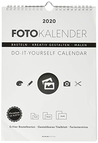 Beispielbild fr Foto-Bastelkalender wei 2020 - Bastelkalender - Do it yourself calendar A4 - datiert - Kreativkalender - Fotokalender zum Verkauf von medimops
