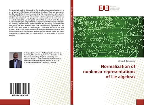 Beispielbild fr Normalization of nonlinear representations of Lie algebras zum Verkauf von Lucky's Textbooks