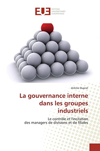 Imagen de archivo de La gouvernance interne dans les groupes industriels: Le contrle et l'incitation des managers de divisions et de filiales a la venta por medimops