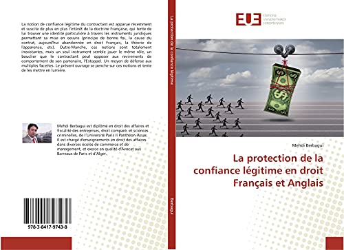 9783841797438: La protection de la confiance lgitime en droit Franais et Anglais