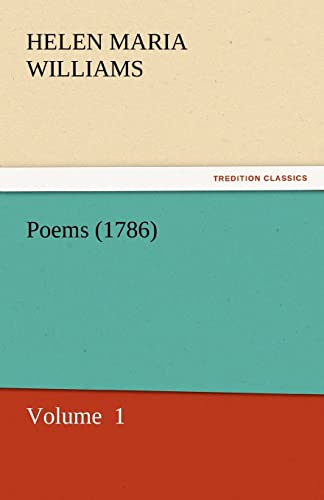 9783842451186: Poems (1786): Volume 1 (TREDITION CLASSICS)