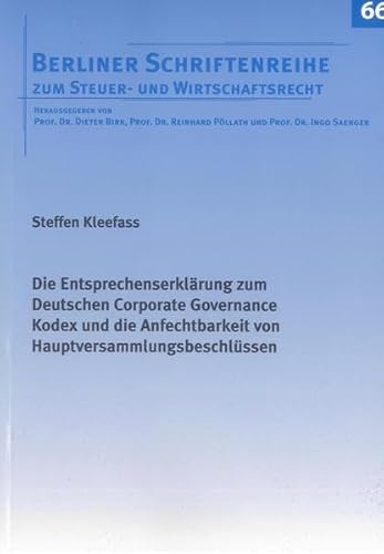 9783844012491: Die Entsprechenserklrung zum Deutschen Corporate Governance Kodex und die Anfechtbarkeit von Hauptversammlungsbeschlssen: 66