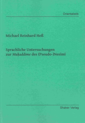 9783844023558: He, M: Sprachliche Untersuchungen zur Mukaddime des (Pseudo