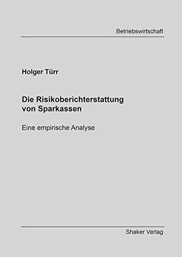 9783844025309: Die Risikoberichterstattung von Sparkassen