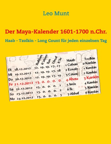 Der Maya-Kalender 1601-1700 n.Chr. : Haab - Tzolkin - Long Count für jeden einzelnen Tag - Leo Munt
