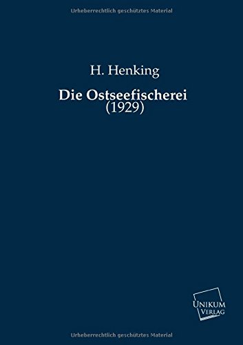 Beispielbild fr Die Ostseefischerei: (1929) zum Verkauf von medimops