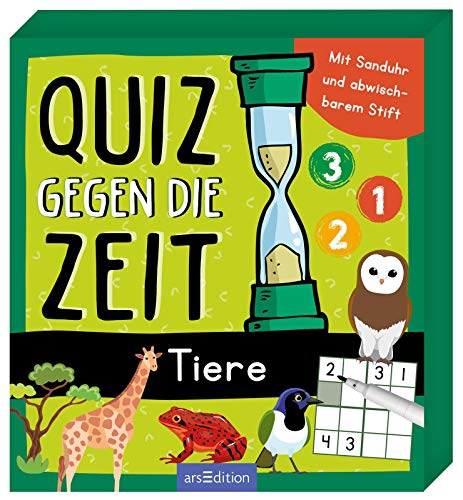 Imagen de archivo de Quiz gegen die Zeit - Tiere: Mit Sanduhr und abwischbarem Stift a la venta por medimops