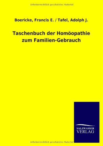 9783846011249: Taschenbuch der Homopathie zum Familien-Gebrauch