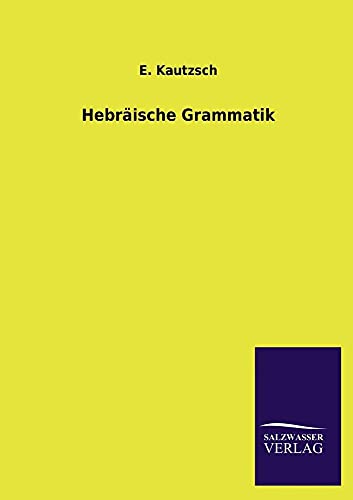 9783846030585: Hebraische Grammatik (German Edition)