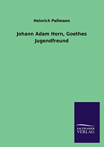 Johann Adam Horn, Goethes Jugendfreund - Heinrich Pallmann