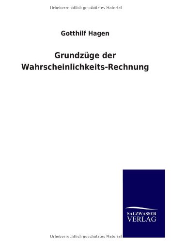Imagen de archivo de Grundzuge Der WahrscheinlichkeitsRechnung a la venta por PBShop.store US