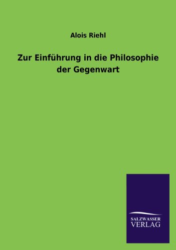 9783846038970: Zur Einfuhrung in Die Philosophie Der Gegenwart