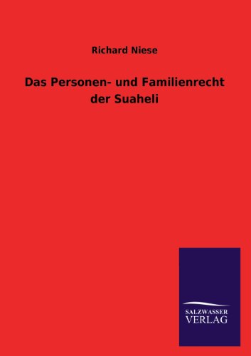 Stock image for Das Personen- Und Familienrecht Der Suaheli for sale by Chiron Media