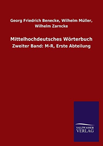 9783846046562: Mittelhochdeutsches Wrterbuch