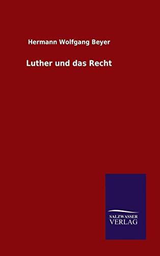9783846072325: Luther und das Recht (German Edition)