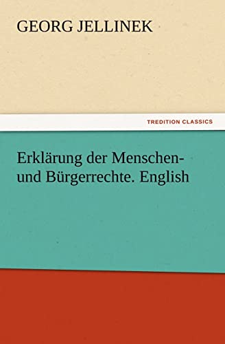 Beispielbild fr Erklarung der Menschen- und Burgerrechte. English zum Verkauf von Chiron Media