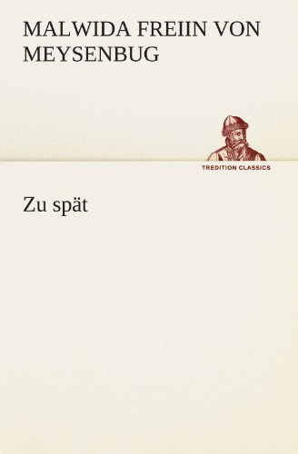 9783847298687: Zu spt (German Edition)