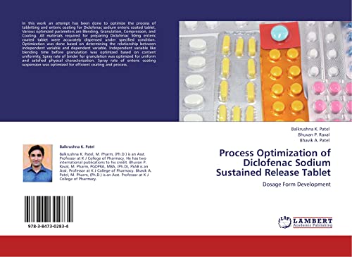 Stock image for Process Optimization of Diclofenac Sodium Sustained Release Tablet: Dosage Form Development for sale by GF Books, Inc.