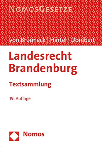 9783848725885: Landesrecht Brandenburg: Textsammlung (German Edition)