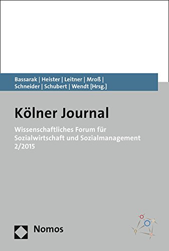 9783848730148: Wissenschaftliches Forum Fur Sozialwirtschaft Und Sozialmanagement 2/2015: 4 (Kolner Journal)
