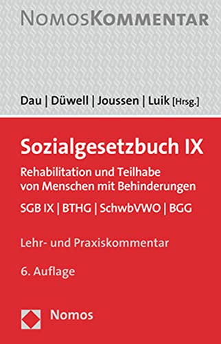 Beispielbild fr Sozialgesetzbuch IX: Rehabilitation und Teilhabe von Menschen mit Behinderungen. SGB IX | BTHG | SchwbVWO | BGG zum Verkauf von medimops
