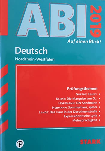 Beispielbild fr Abi - auf einen Blick! Deutsch NRW 2019 zum Verkauf von medimops