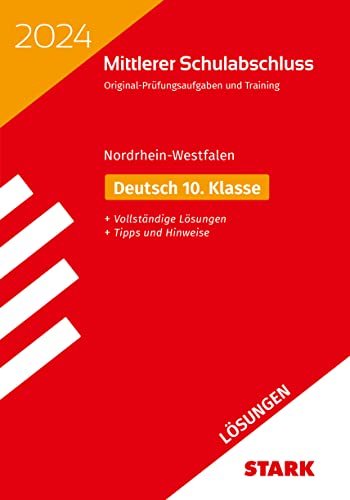 9783849057565: STARK Lsungen zu Original-Prfungen und Training - Mittlerer Schulabschluss 2024 - Deutsch - NRW