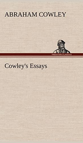 Cowley's Essays (9783849196042) by Cowley, Abraham