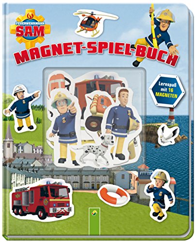 9783849913359: Feuerwehrmann Sam Magnet-Spiel-Buch: Lernspaß mit 16 Magneten