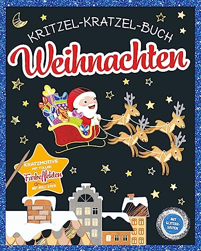 Imagen de archivo de Kritzel-Kratzel-Buch Weihnachten: Kratzbuch mit Bambus-Stick a la venta por Bahamut Media
