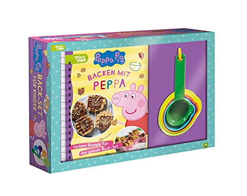 9783849928964: Backen mit Peppa. Peppa Pig: Back-Set fr Kinder mit Rezeptbuch und 5 Messbechern. Fr Kinder ab 3 Jahren