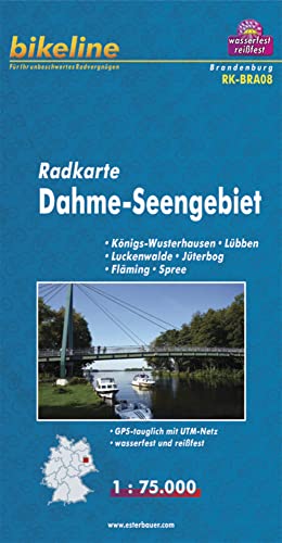 Stock image for Bikeline Radkarte Dahme-Seengebiet 1 : 75 000, wasserfest und reifest, GPS-tauglich mit UTM-Netz for sale by medimops